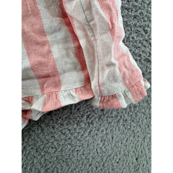 Abound Pink & White Striped Ruffled Hem Shorts Smocked Waist Size Medium  NWT - Picture 3 of 7